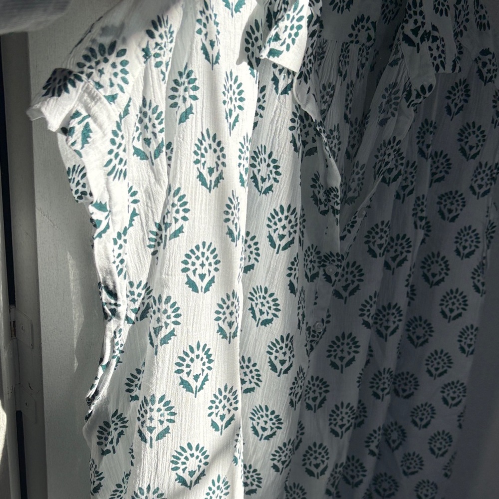 Block Print Cotton Tunic Dress Beach Cover Up
